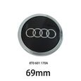 4 x centres de roue Noir 69mm Audi emblème cache moyeu 8T0 601 170A-0
