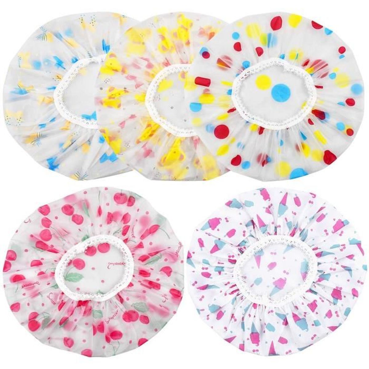 de Douche imperméable pour Femmes, NATUCE 5 Pack de Bain