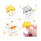 Calkkrer Balle Anti-Stress Chat Blanc – Silicone Doux – Jouet Relaxant – Cadeau Fête Ou Anniversaire