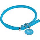 CHAPUIS SELLERIE Collier réglable rond Glamour pour chien - Cuir bleu - ø8 mm - L25-33 cm - Taille S