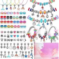 JEU DE CREATION DE BIJOUX 90pcs Cristal coloré enfants grand trou perles Bracelet Set bricolage main set 