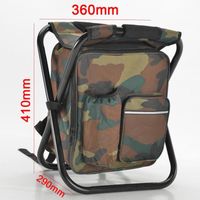Pêche,Chaise de pêche pliante en plein air, tabouret robuste et confortable, sac à dos Portable, siège - Type Camouflage