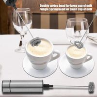 EBTOOLS Mousseur à lait Mousseur de lait électrique portable à mousse de café avec fouets en acier inoxydable à tête simple /