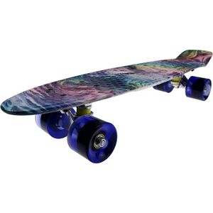 SKATEBOARD - LONGBOARD Skateboard complet 55,9 cm Mini Cruiser rétro pour enfants garçons adolescents débutants A301 - Meketec - Bleu