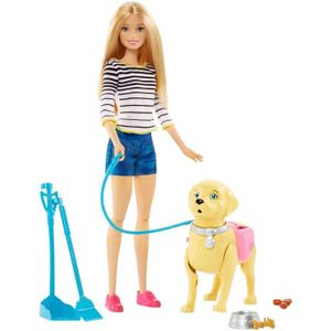 POUPÉE Poupée Barbie Famille Balade du Chien - Figurine a