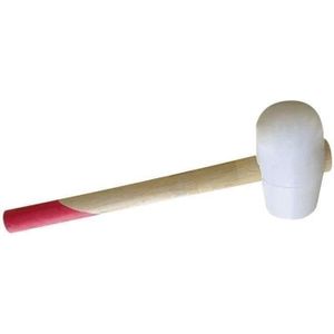 Maillet En Caoutchouc Pour Carreleur - Corps Entièrement Recouvert Caoutchouc Blanc, Âme En Fer, Manche Ergonomique