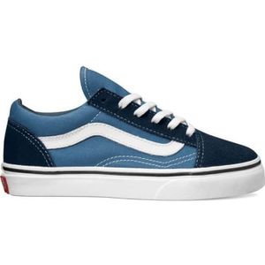 SKATESHOES Chaussures de tennis enfant Vans Old Skool - Bleu - Cuir - Lacets - Garçon