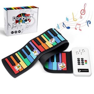 PIANO 49 Touches Roll Up Piano, Clavier De Piano Portable Pliable A Rouler A La Main, Enfants Jouets Educatifs Precoces Materiel -a18