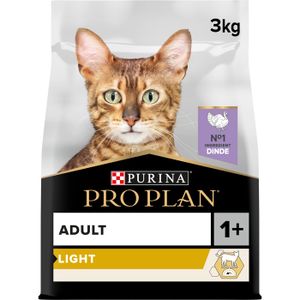 CROQUETTES Pro Plan Light Adult 1+ Dinde 3kg - Croquettes complètes pour chats adultes en surpoids et chats ayant tendance à l'embonpoint