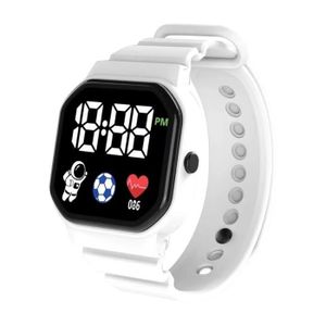 MONTRE Montre de sport numérique LED pour enfants,horloge intelligente,silicone,montre-bracelet étanche,montre électronique pour - White-C2