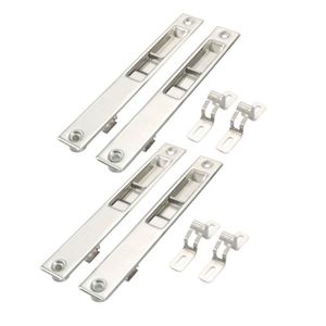 sourcingmap Longue 182mm zinc plaqu/é chrome loquet fen/être coulissante Argent 2pcs