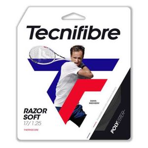 CORDAGE RAQUETTE TENNIS Tecnifibre Rasoir Doux Monofilament Polyester Tennisschnur 1-20 MM Charbon - 12 M Set