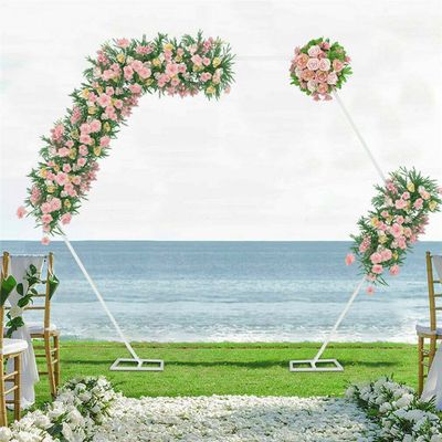 2 x 2.1m Arche de mariage carré en métal - Cadre doré pour fleurs pour