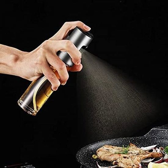 Spray Huile Cuisine En Verre Vert Anti-UV - Vaporisateur Pour Air Fryer, Grill, Salade - Dosage Précis, Brouillard Fin, Sans BPA