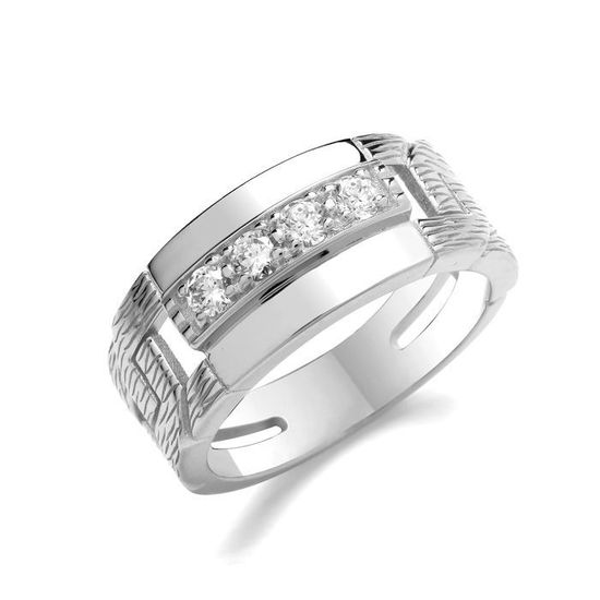 Bague Argentée Solitaire Carré ORUSBIJOUX