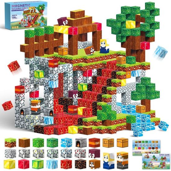 Blocs Magnétiques Licorne 100 Pièces – Kit De Construction Magnétique Rêve Enchanté Pour Filles Et Enfants 4-9 Ans, Jouet Éducatif STEM Créatif Avec Arc-en-Ciel, Château Et Accessoires Magiques