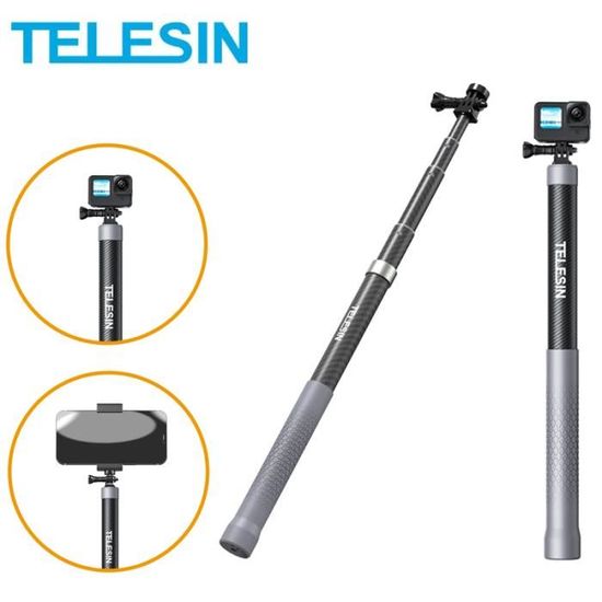 R1S noir-Bâton à selfie télescopique portable sans fil avec