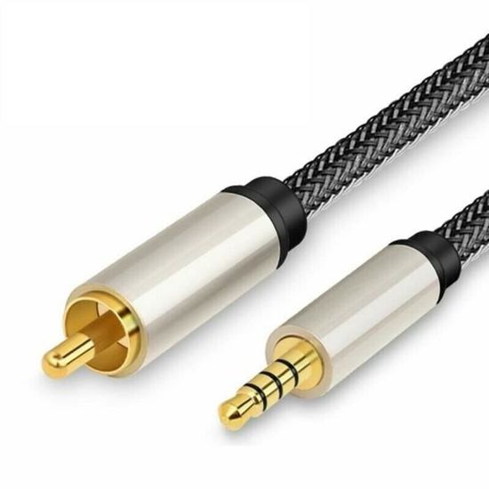 Lot de 2 câbles 3,5 mm vers RCA, 2 m SPDIF RCA vers jack mâle 3,5 mm,  adaptateur audio auxiliaire HiFi pour téléphone, haut-par[57] - Cdiscount  Informatique
