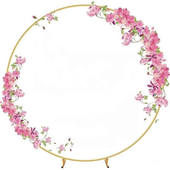 Arche Ronde En Métal Doré 1,7 M – Support Élégant Pour Ballons, Mariage, Anniversaire, Baptême Ou Noël – Structure Robuste Et Facile à Monter