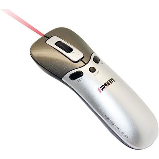 Télécommande Pointeur Présentation Rechargeable - Laser Rouge, Contrôle Volume - USB/Type-C