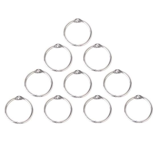 Lot De 20 Anneaux Métalliques à Charnière De 30 Mm - Pour Reliure, Scrapbooking, Albums, Porte-clés, Nickelés - 3