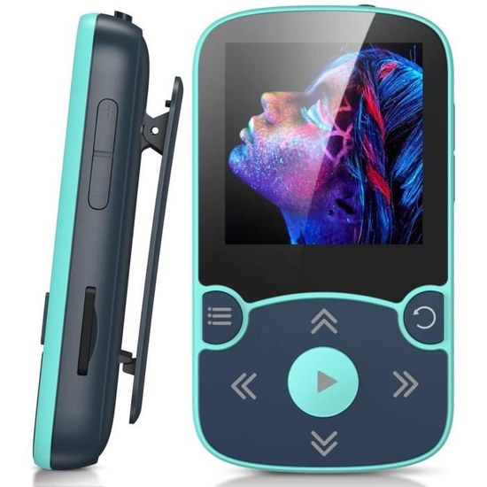 AGPTEK 32Go MP3 Bluetooth 5.0 avec Clip, Lecteur MP3 Baladeur Sport Portable HiFi, Lecteur Musique avec Bouton Volume, Radio FM/Podo