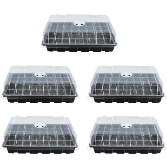 Lot De 6 Mini Serres D'Intérieur 72 Cellules - Avec Couvercle Ventilé Et Étiquettes - Idéal Pour Semis Légumes Fleurs Et Plantes