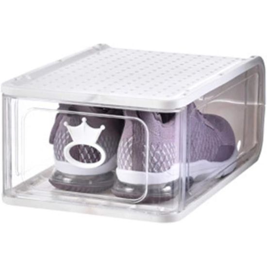 Lot De 10 Boîtes Rangement Chaussures Plastique Transparent - Empilables, Pliables, Avec Poignée - Orivin - 27.5x18x9.5 Cm