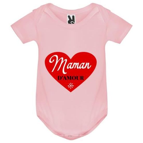 Body Bebe Rose Coeur Maman D Amour Bebe Fille Blanc Cdiscount Pret A Porter
