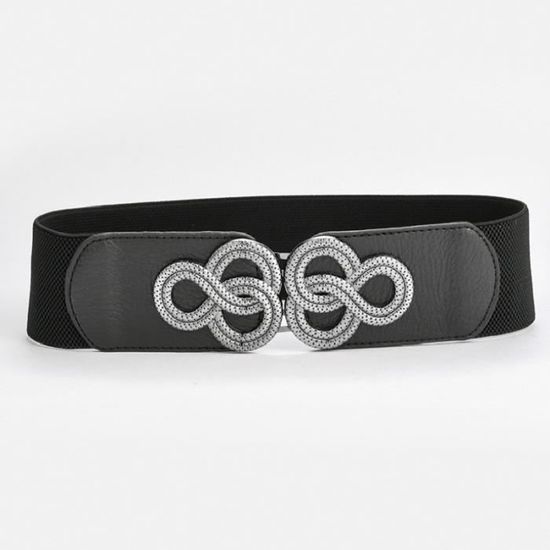 Ceinture Large élastique Pour Femmes - Largeur 5 Cm - Boucle Vintage Ajustable - Pour Robes, Tuniques