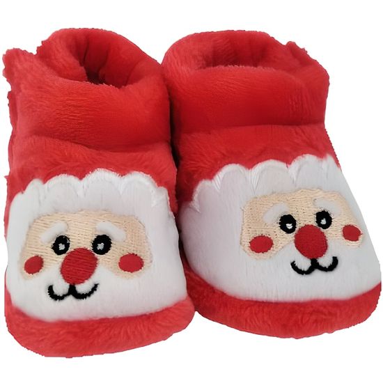 Chaussons Mixte Rouge Bébé Premier Noël Garde les pieds au chaud