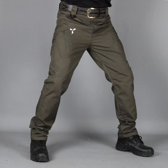 Pantalon Militaire Homme TOFOTL - Coton, Coupe Slim, Poches Camouflage, Cordon De Serrage