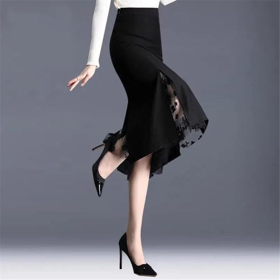 Jupe Punk Asymétrique Femme - Maille Irrégulière, Court Devant/long Derrière, Style Tutu Bouffant, Taille élastique