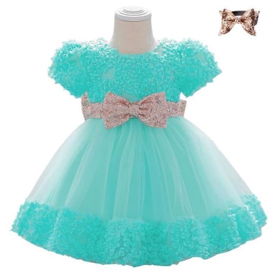 Robe De Fête Fille Bébé - Taille 126-134 - 100% Coton Bio - Lot Pour Mariage, Cérémonie