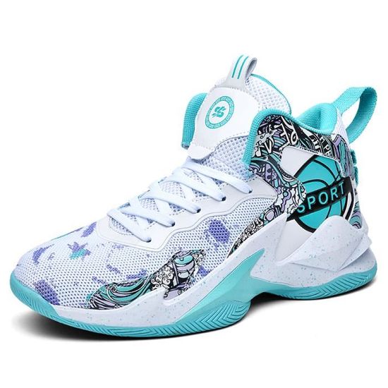Mateju Hautes Chaussure Basketball Pour Garçon, Chaussure De Basketball Garçon, Antidérapant Chaussures De Basket-Ball Pour Fille, Sneakers Confortables Léger Extérieur