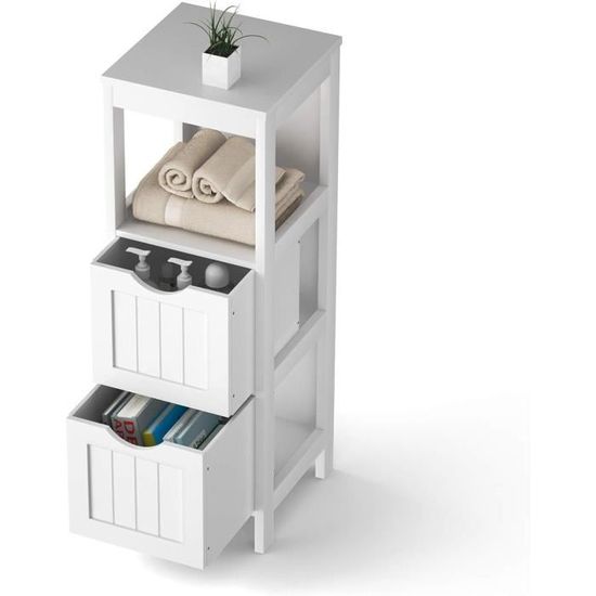 LIFEZEAL Armoire De Salle De Bain, étroite, Autoportante