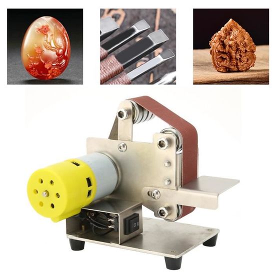 Ponceuse Métal Bois Mini Ponceuse à Bande 350W Fliuyr - 7 Vitesses Réglables 0-10000 Tr/min Ponceuse Métal Bois Professionnelle