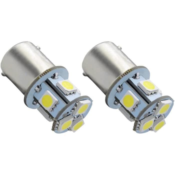 2 Ampoules LED P26S 6V/12V Pour Phare Moto - 12 SMD 5730 - Blanc 6000K - 600 Lumens - Super Brillant - 9