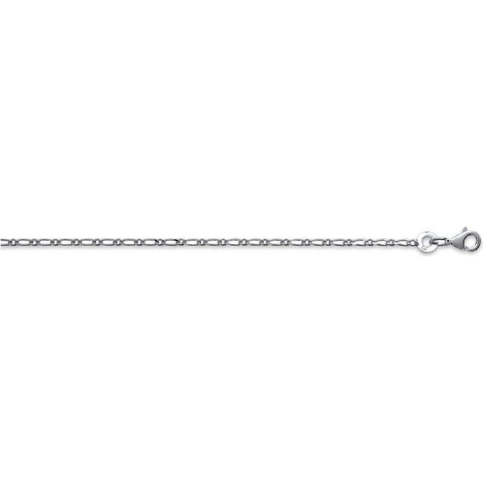 Fine chaine argent 50cm femme homme pour pendentif maille figaro alternée