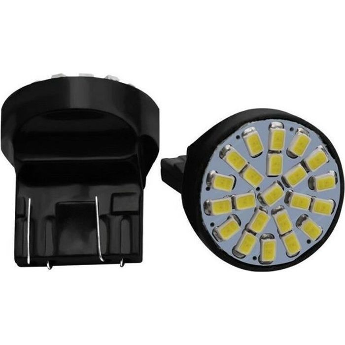 Ampoule LED T20 W21/5W Blanc Xenon 6000K double filaments 7443 SMD Voiture 2pcs