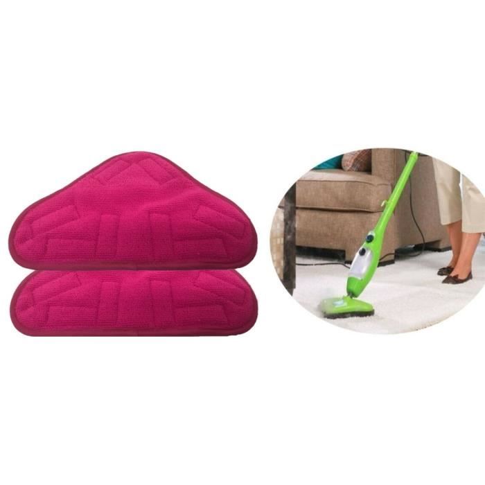 2 Lingettes de Rechange Microfibres de Texture Coloriée pour les Balais Vapeur H20 MOP X5 à tête triangulaire