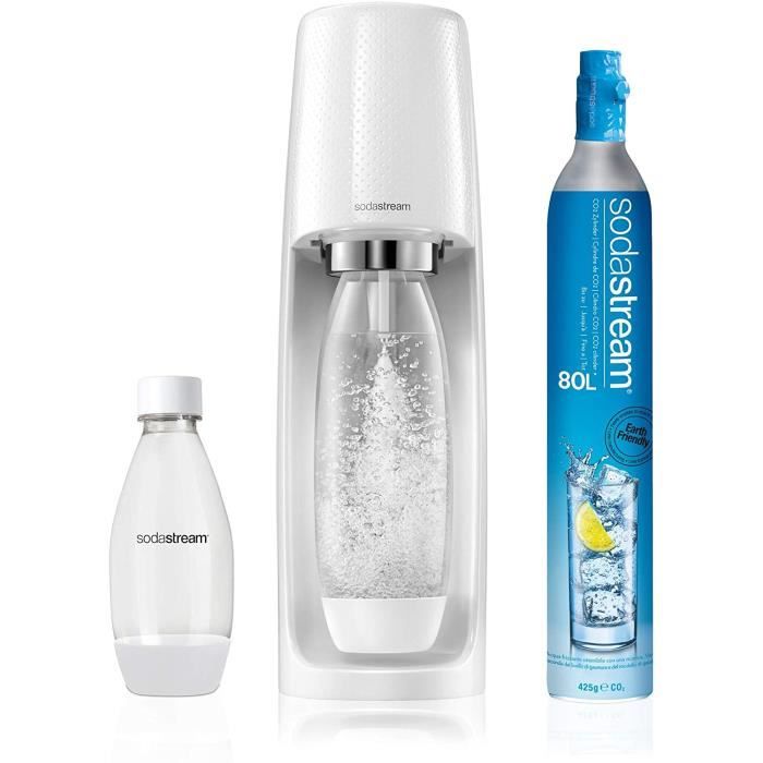 MACHINE A SODAS sodastream Spirit Blanche Megapack - Machine à Eau pétillante + 2 Bouteilles, Plastique Pet, Bla18