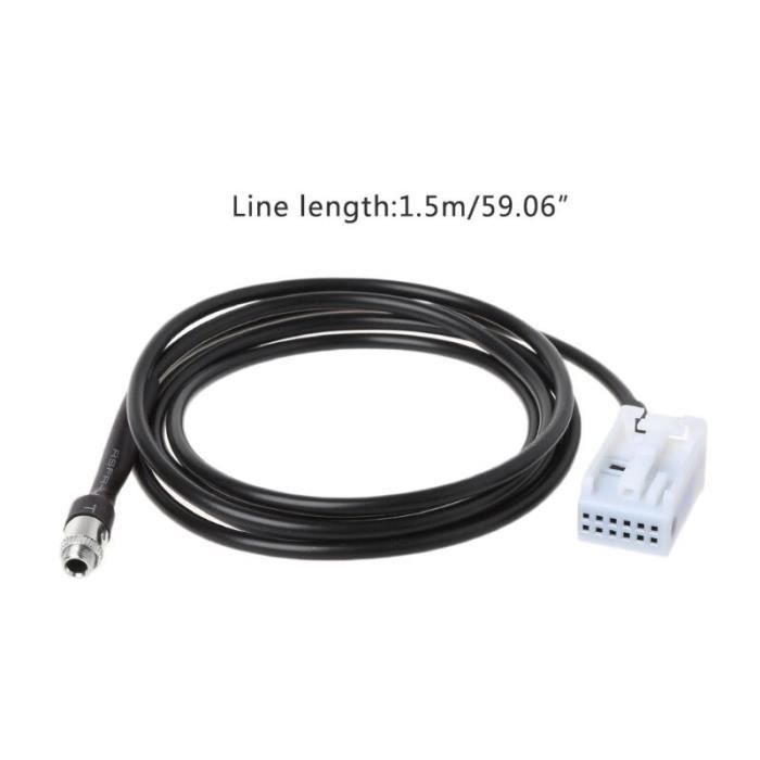 Câble adaptateur Audio pour voituree, 3.5mm, AUX, pour Peugeot 307-308-407-408-507, citroën Triumph, Seg KIT DE VISSERIE - PNY09055
