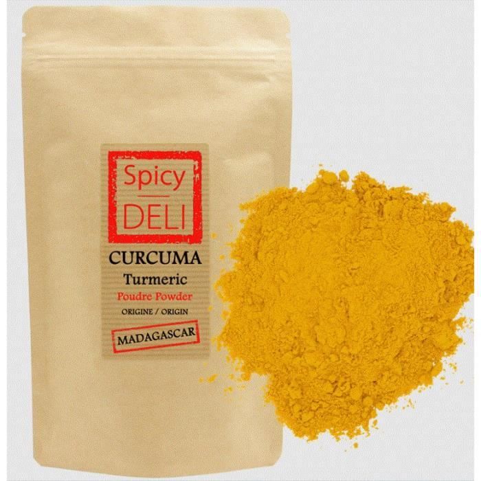 Curcuma poudre de MADAGASCAR 200gr -Agriculture Durable- sachet zip alimentaire.