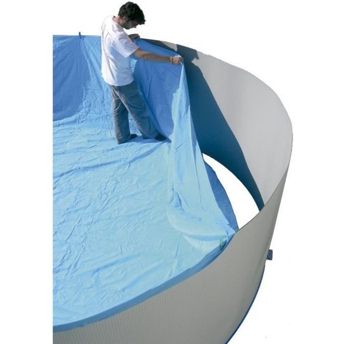 TORRENTE Liner pour piscine circulaire en PVC 350x90cm - Bleu