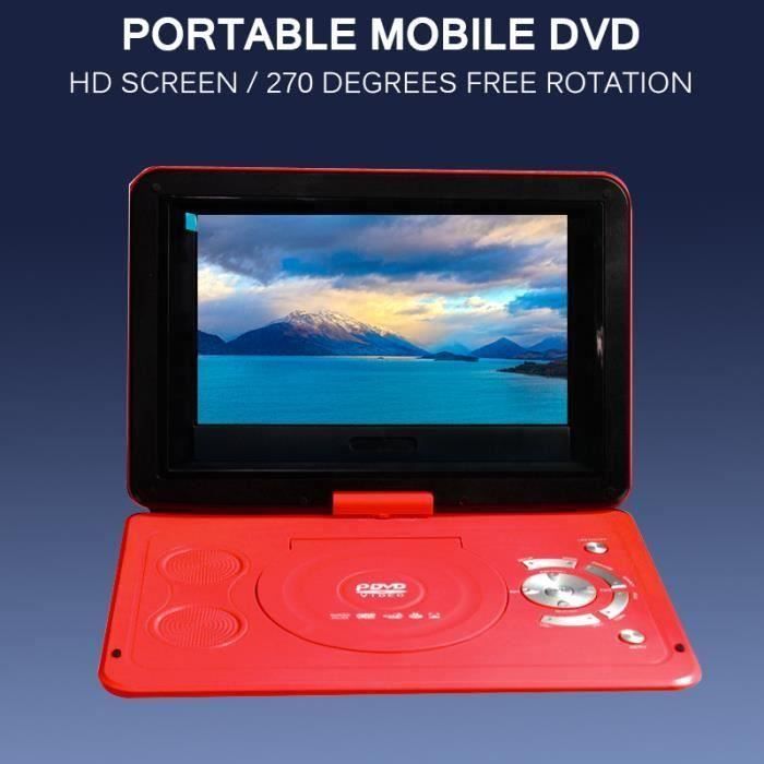 13,9 pouces portable lecteur DVD portable petit téléviseur 270 degrés rotation affichage HD rouge LIA22014