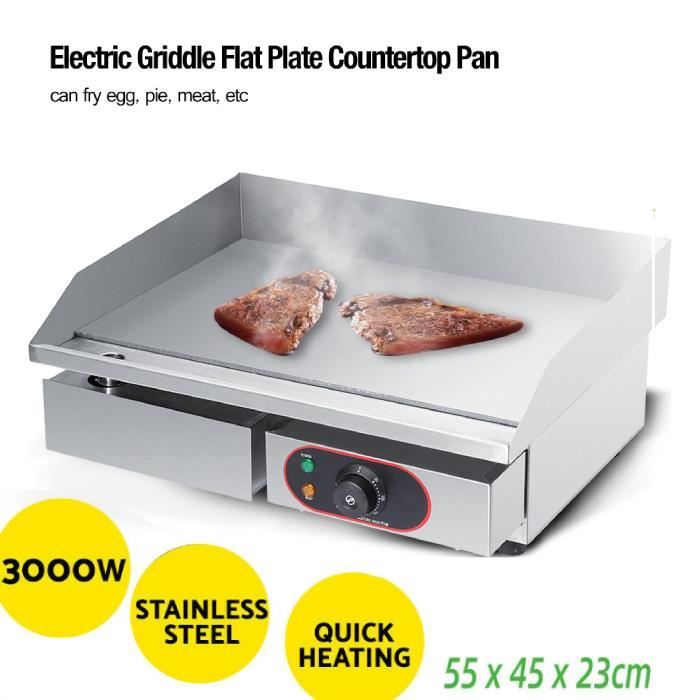3KW Plancha Grille Électrique Pique-nique Barbecue Plaque de Cuisson Plaque chauffante électrique-ALA