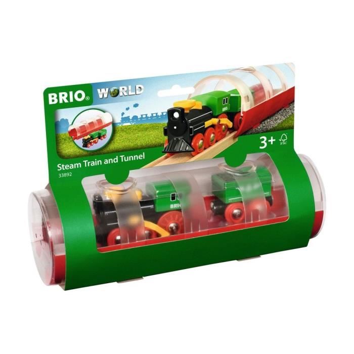 Brio World Train à vapeur et Tunnel - Accessoire Circuit de train en bois - Ravensburger - Mixte dès 3 ans - 33892