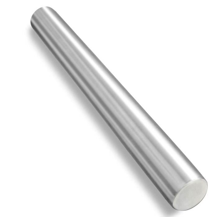 Rouleau à pâtisserie en acier inoxydable, Rouleau à pâtisserie Rolling Pin Parfait pour le Fondant, tarte croûte, Cookie - 40 CM