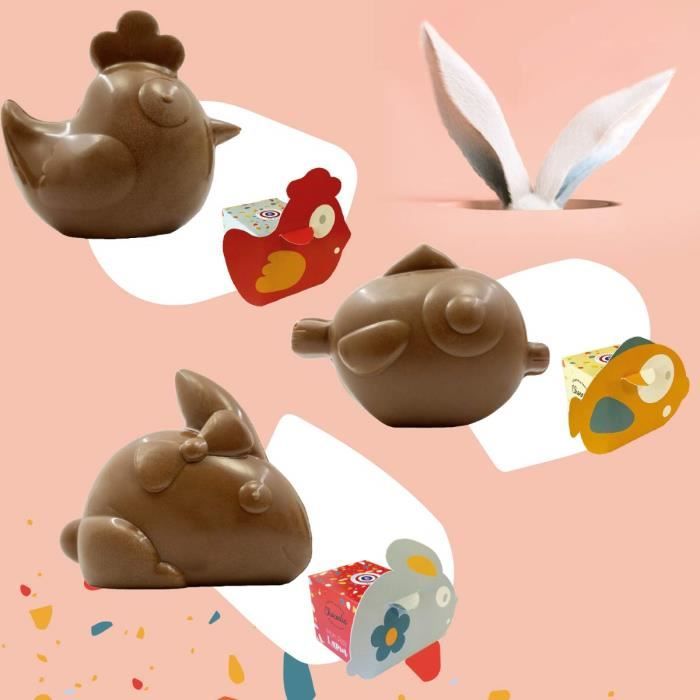 LOT DE 3 SUJETS 30G EN CHOCOLAT - CHOCOLAT DE PAQUES
